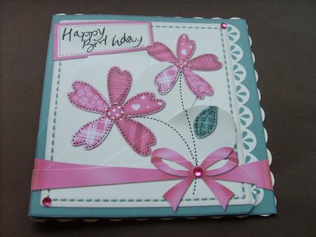 Birthday Flowers N Lace Fan Pyramage Topper by ANGELA STYLES