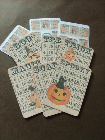 Vintage Style Halloween Bingo Cards by ANGELA STYLES