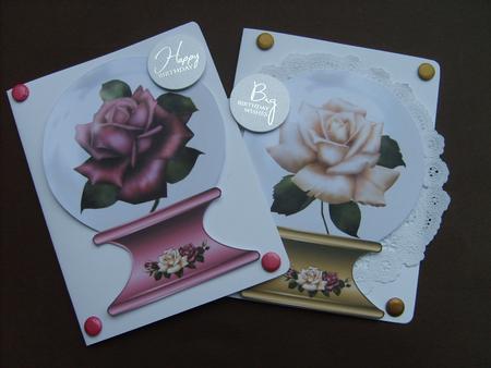 Antique Roses Snowglobes Toppers by ANGELA STYLES