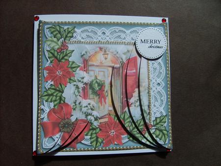Christmas Door Poinsettia 5in Side by Side Round Stacker by ANGELA STYLES