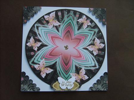 Butterflies Dancing for the Flower Large Round Topper 3 by ANGELA STYLES
