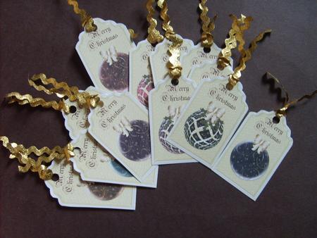 12 Tags with Christmas Baubles 1 by ANGELA STYLES