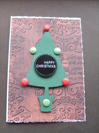 Dark Red Embossed Christmas Trees A4 Backing Paper by ANGELA STYLES