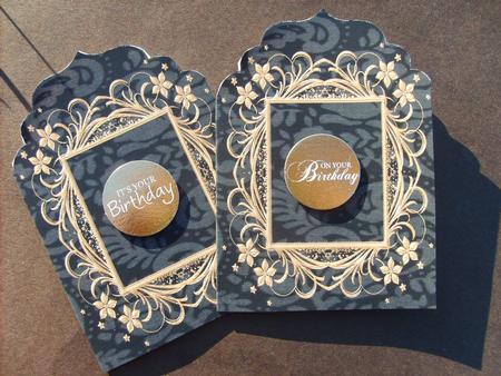 Black and Copper Elegant Top Card Base by ANGELA STYLES