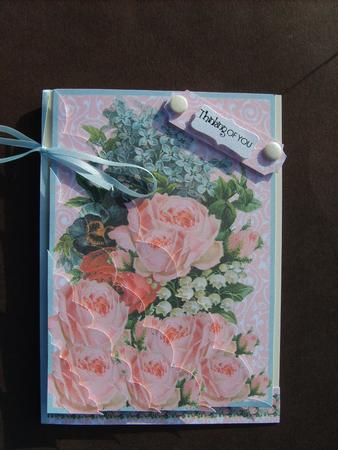 Palest Blooms Vintage Large Wavy Card Front by ANGELA STYLES