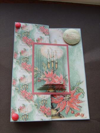 Poinsettias and Candles Old Back by ANGELA STYLES