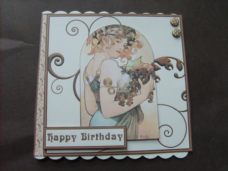 Art Nouveau Beauty 6x6 Square Card and Toppers by ANGELA STYLES