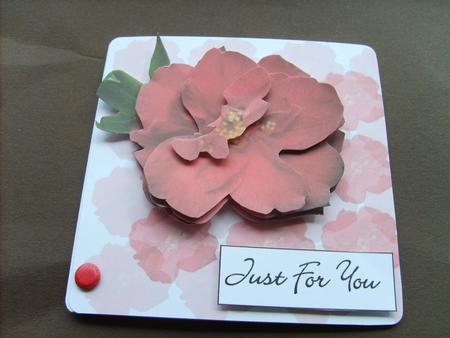 Red Flower Step by Step with Backing by ANGELA STYLES