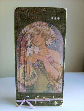 Art Nouveau Lady - Flowers - Arch Pyramage by ANGELA STYLES