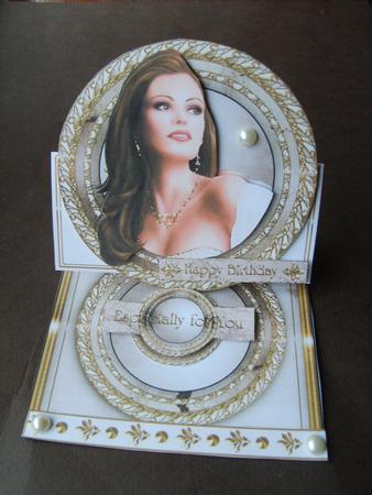 Art Deco Lady Pearl (cream) Mini Easel by ANGELA STYLES