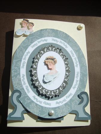 Harrison Fisher Elegant Lady Blue Oval by ANGELA STYLES