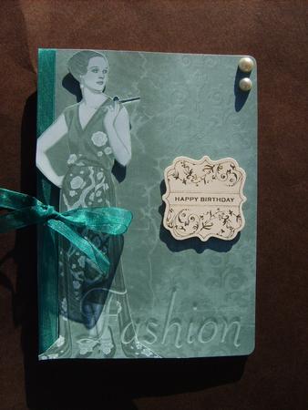 Dusky Teal Fashion Lady A4 Backing Paper by ANGELA STYLES