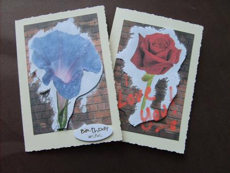 Graffiti Style Floral Card Fronts by ANGELA STYLES