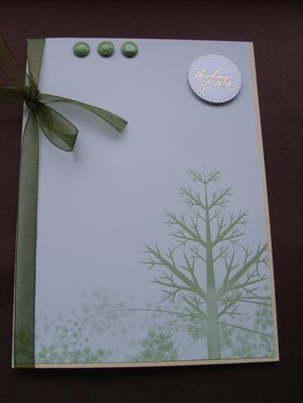 Winter Tree with Snowflakes A4 Backing Paper in Green by ANGELA STYLES