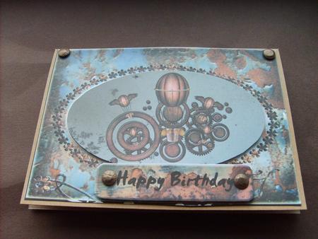 Steampunk Rust Air Birthday 5x7 by ANGELA STYLES