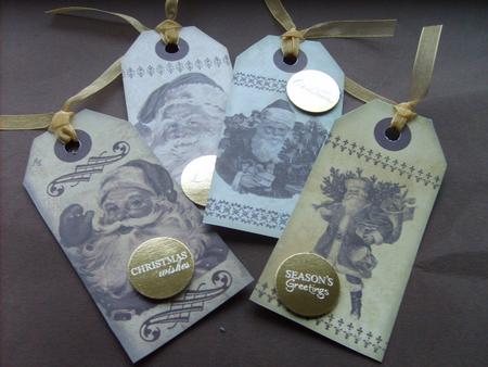 Vintage Santa Tags by ANGELA STYLES