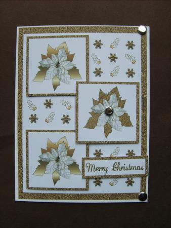 Three Squares Gold Poinsettias by ANGELA STYLES