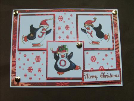 Three Squares Joyful Penguins by ANGELA STYLES