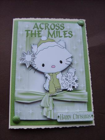 Across the Miles White Kitty with Snowflakes by ANGELA STYLES