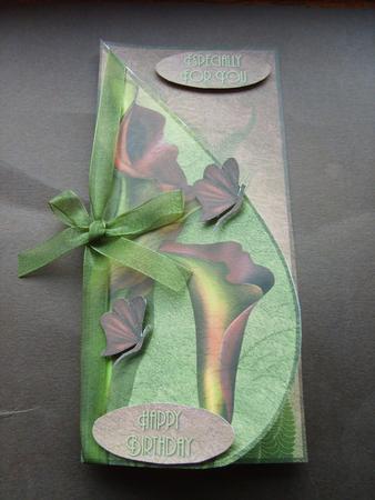 Calla Lily and Butterflies Teardrop Card by ANGELA STYLES