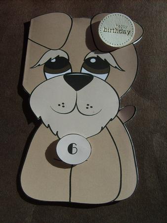 Schnauser Shaped Card with Numbers 0-9 by ANGELA STYLES
