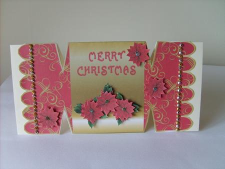 Poinsettia Christmas Cracker Card by ANGELA STYLES