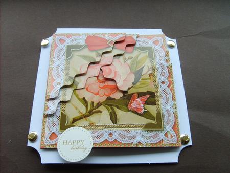 Oriental Peony Lace 5in Triangle Wavy Stacker by ANGELA STYLES