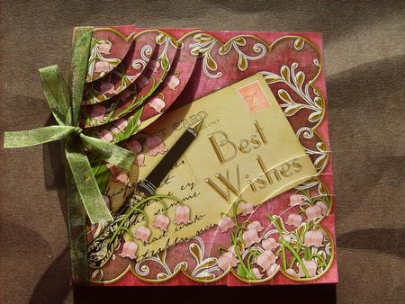 Lily of the Valley Pink Best Wishes 6in Duo Corner Stacker by ANGELA STYLES