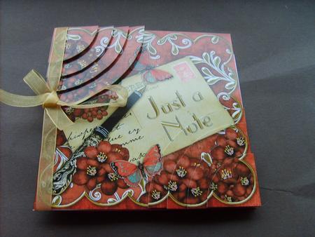 Red Blossom Just a Note 6in Duo Corner Stacker by ANGELA STYLES
