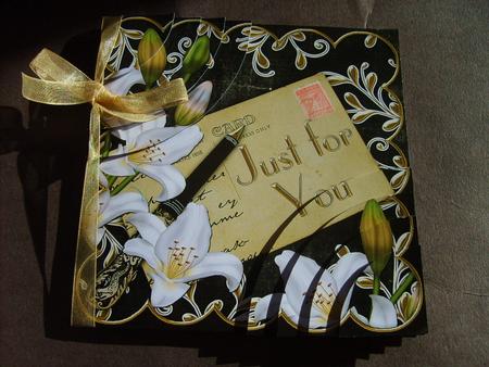 White Lily Black Just for You 6in Duo Corner Stacker by ANGELA STYLES