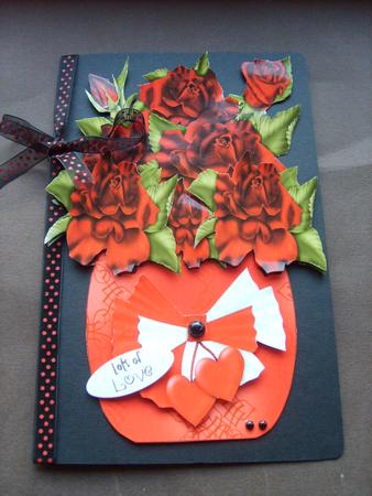 Red Roses Vase Shaped Front by ANGELA STYLES
