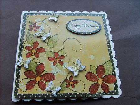 Grungy Flowers & Butterflies Corner Stacker Card by ANGELA STYLES
