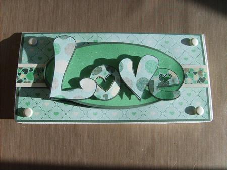 Love Hearts Dl Decoupage Card - Aqua by ANGELA STYLES