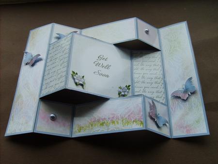 Fantasy Butterfly 3 - Get Well Soon - Tri Shutter Card by ANGELA STYLES