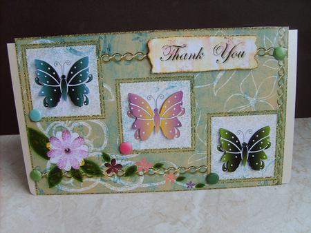 3 Butterflies Birthday/ Thank You/ Easter Card 1 by ANGELA STYLES