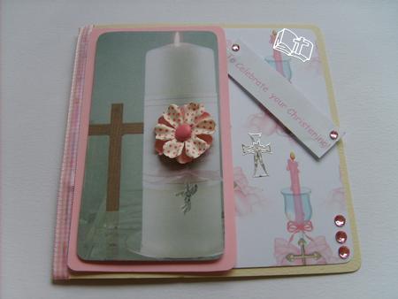 Girls Christening Candle Background by ANGELA STYLES