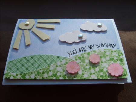 You Are My Sunshine Decoupage Card Front - Spring by ANGELA STYLES