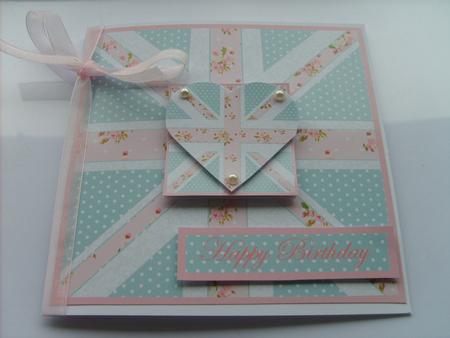 Pink and Blue Shabby Chic Union Flag Topper Sheet by ANGELA STYLES