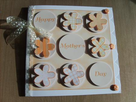 9 Apricot Flowers in a Square Card by ANGELA STYLES