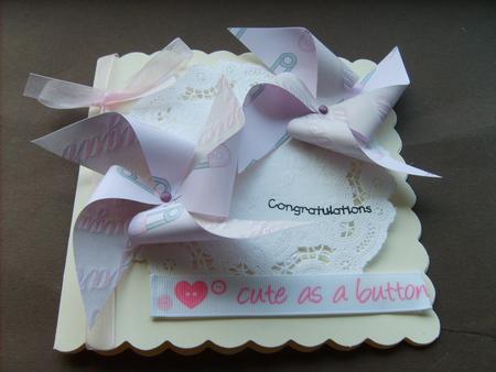 Nappy Diaper Pins in Pink A4 Backing Paper by ANGELA STYLES