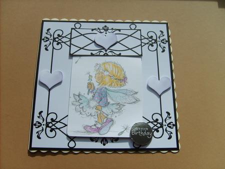 Filligree Backing Panel Frame with Lilac Hearts by ANGELA STYLES