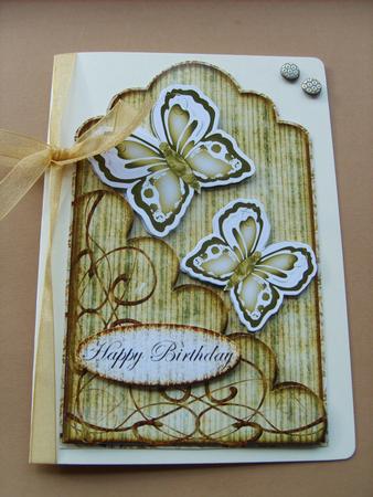 Tag Shaped Topper or Bookmark with Butterflies 2 by ANGELA STYLES