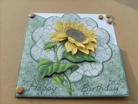 Sunflower Scalloped Over the Edge Card by ANGELA STYLES