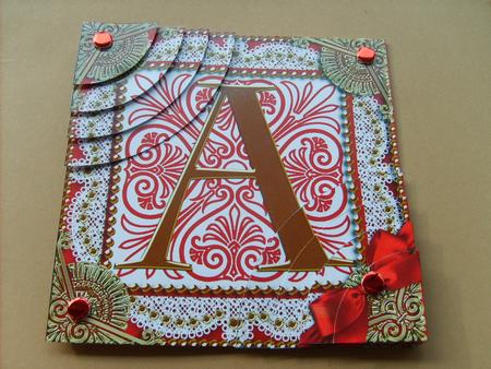 Red a Initial Monogram 6in Duo Corner Stacker by ANGELA STYLES