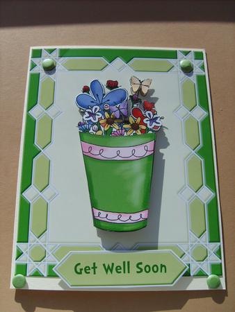 Flowerpot in Green Frame by ANGELA STYLES
