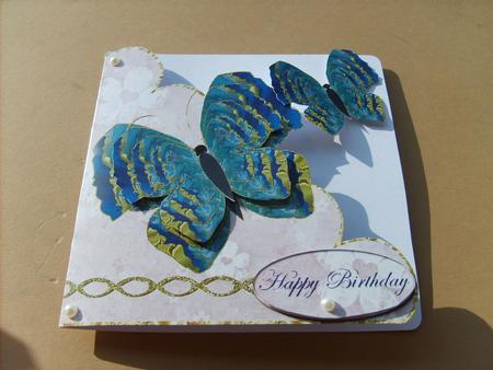 Cut & Fold Corner Card with Butterfly Decoupage 2 by ANGELA STYLES