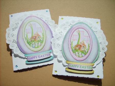 Cross and Bunnie, Easter Egg Toppers by ANGELA STYLES