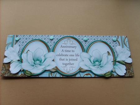 Teal Magnolia Anniversary Life Large Dl Decoupage Card Kit by ANGELA STYLES