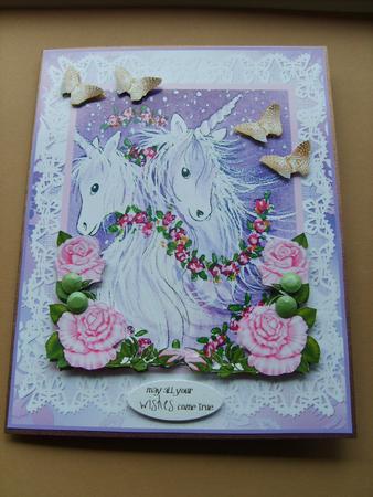 Watercolour Unicorns and Garlands Decoupage Sheet by ANGELA STYLES