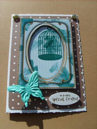 Dusky Teal Birdcage Paint 7x5in Shaker Base and Frame by ANGELA STYLES